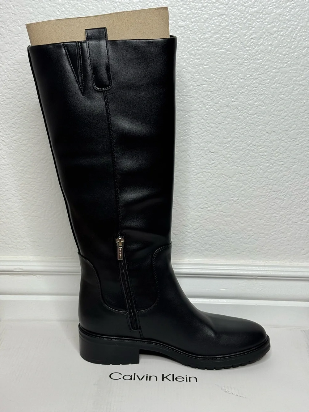 NWT Womens Calvin Klein Black Tall Pauline Riding Boots.